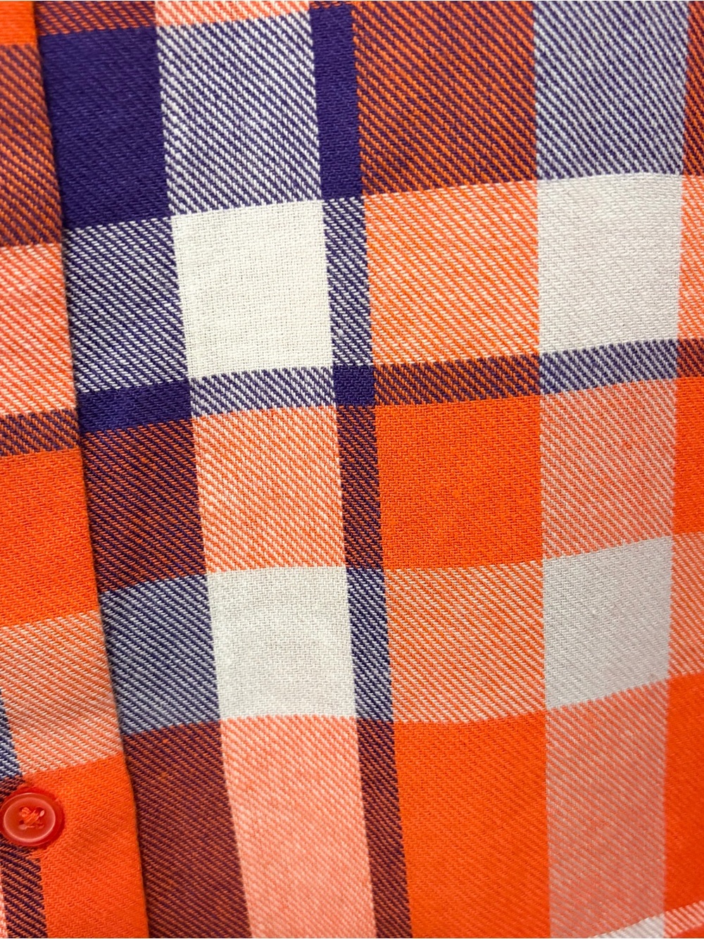 UG Apparel Clemson Tigers Boyfriend Plaid Flannel Button-Up Shirt XL NWT - Picture 5 of 8